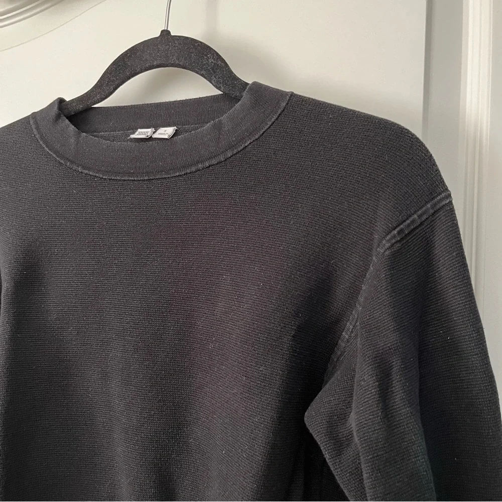 Uniqlo Black Cotton Knit Long Sleeve Crewneck Sweater - Picture 4 of 8